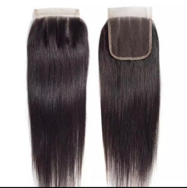 Straight hair  4x4 Swiss lace closure